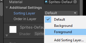 Adjust enemy sprite to Foreground